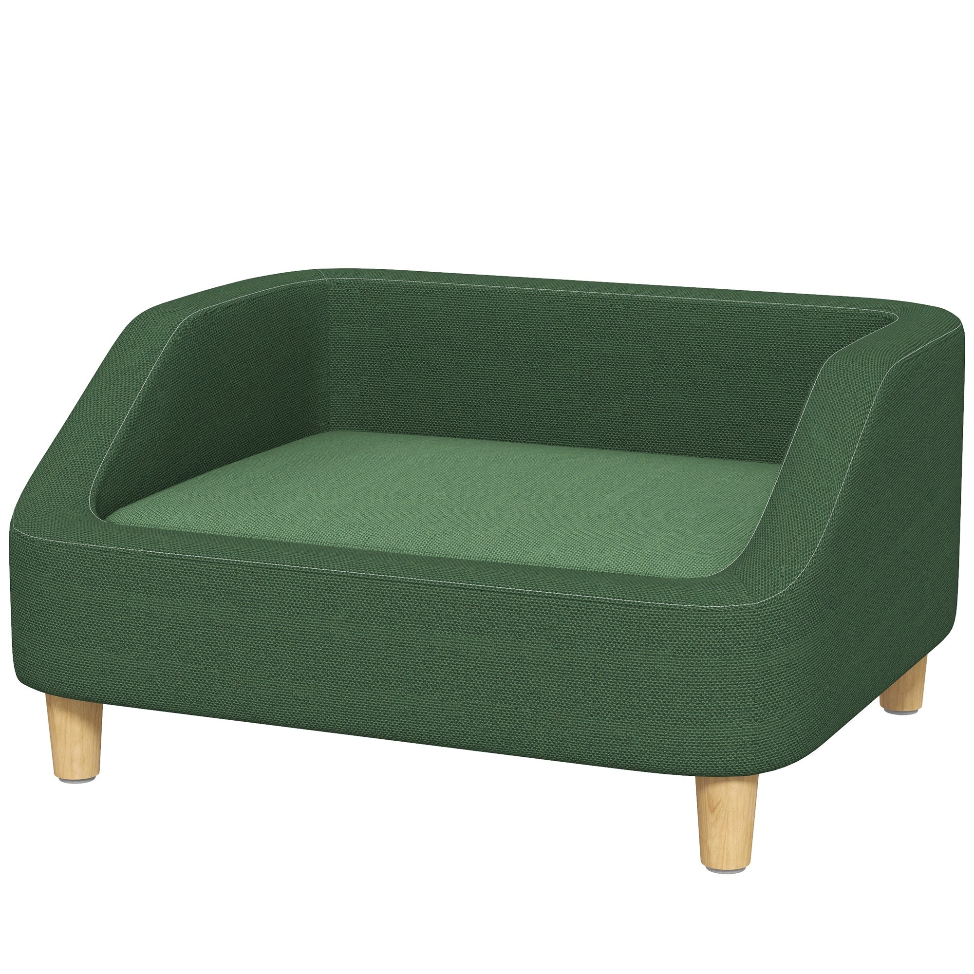 PawHut Dog Sofa Bed, Dog Couch Pet Bed for Small and Medium-Sized Dogs and Cats with Washable Cushion, Anti-Slip Pads, Dark Green