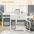 Load image into Gallery viewer, 32in Dog Crate Furniture with Cushion, Indoor Pet Kennel End Table with Storage, 2 Doors, for Small Medium Dogs, White
