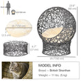 Load image into Gallery viewer, Cat Bed, Elevated Rope Weave Cat Egg Chair with Cushion, Handwoven Kitty House with Stand for Indoor Kittens, Violet
