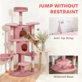 Load image into Gallery viewer, Cat Tree, 62" Multi-Level Cat Tower with Scratching Posts, 2 Condos, Hammock, Perches, Plush, Pompoms, for Indoor Kittens Playing, Resting, Sleeping, Pink

