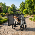 Load image into Gallery viewer, Dog Stroller, Pet Stroller for Small and Medium Dogs, Foldable Puppy Pram Pet Pushchair with 2 Big Wheels, Shock-Absorbing Frame, Seat Leashes, Brakes, Maximum Load 20 kg, Grey
