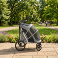 Load image into Gallery viewer, Dog Stroller, Pet Stroller for Small and Medium Dogs, Foldable Puppy Pram Pet Pushchair with 2 Big Wheels, Shock-Absorbing Frame, Seat Leashes, Brakes, Maximum Load 20 kg, Grey
