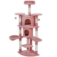 Load image into Gallery viewer, Cat Tree, 62" Multi-Level Cat Tower with Scratching Posts, 2 Condos, Hammock, Perches, Plush, Pompoms, for Indoor Kittens Playing, Resting, Sleeping, Pink
