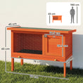 Load image into Gallery viewer, Wooden Rabbit Hutch, Guinea Pig Hutch with Openable Asphalt Roof and Pull-Out Tray, Outdoor Elevated Bunny House for Rabbits, Chinchillas and Small Animals, Indoor Outdoor Use, Orange
