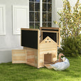 Load image into Gallery viewer, Wooden Duck House, Raised Chicken Coop with Double Doors, Poultry Coop with Openable Roof, Ventilation Holes, Removable Base, Natural Wood Finish
