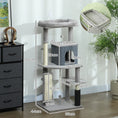 Load image into Gallery viewer, Cat Tree for Indoor Cats, 132cm Cat Tower with Scratching Posts and Pad, Cat Bed, Cat House, Jumping Platform, Grooming Brush, Toy Balls, Anti-Tip Kit, Cat Climbing Frame, Light Grey
