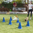Load image into Gallery viewer, Dog Agility Equipment Set, Portable Pet Jump Training Kit for Six Cones, Six Poles with Carry Bag, Three-Piece Adjustable Height Jumping Obstacles, Blue
