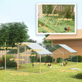 Load image into Gallery viewer, Chicken Run, Large Metal Chicken Coop with Feeding Door, Waterproof & UV-Resistant Cover, Hanging Feeder, Perch, Poultry Cage for Outdoor, Backyard, Farm, for 24-30 Chickens

