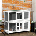 Load image into Gallery viewer, Wooden Rabbit Hutch, 2 Tier Bunny Cage with Wheels, Waterproof Roof, Removable Tray, Guinea Pig Cage for Outdoor & Indoor, Dark Grey
