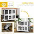 Load image into Gallery viewer, Wooden Rabbit Hutch, 2 Tier Bunny Cage with Wheels, Waterproof Roof, Removable Tray, Guinea Pig Cage for Outdoor & Indoor, Dark Grey
