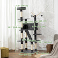 Load image into Gallery viewer, 59 Inch Cat Tree, Large Multi-Level Cat Tower with Sisal Scratching Posts, Cozy Condo, Top Perch, Ladder and Interactive Balls for Indoor Kittens, Dark Grey
