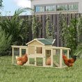 Load image into Gallery viewer, 80" Chicken Coop, Wooden Outdoor Chicken Cage Hen House with Nesting Box, Double Runs, Removable Tray, Ramp, for Backyard
