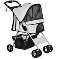 Load image into Gallery viewer, Dog Stroller, One-click Folding Pet Stroller with Cup Holder, 4 Wheels Travel Carrier w/ Brakes, 360° Swiveling Front Wheels, Storage Basket, for XS/Small Dogs Cats, Grey
