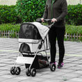Load image into Gallery viewer, Dog Stroller, One-click Folding Pet Stroller with Cup Holder, 4 Wheels Travel Carrier w/ Brakes, 360° Swiveling Front Wheels, Storage Basket, for XS/Small Dogs Cats, Grey
