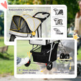 Load image into Gallery viewer, Dog Stroller, One-click Folding Pet Stroller with Cup Holder, 4 Wheels Travel Carrier w/ Brakes, 360° Swiveling Front Wheels, Storage Basket, for XS/Small Dogs Cats, Grey
