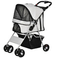 Load image into Gallery viewer, Dog Stroller, One-click Folding Pet Stroller with Cup Holder, 4 Wheels Travel Carrier w/ Brakes, 360° Swiveling Front Wheels, Storage Basket, for XS/Small Dogs Cats, Grey
