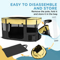 Load image into Gallery viewer, Dog Pen, Pet Playpen, Portable Foldable Dog Cat Playpen Soft Pet Cage with Storage Bag for Puppies, Rabbits, Kittens, Guinea Pigs, 114 x 89 x 59cm - Yellow
