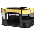 Load image into Gallery viewer, Dog Pen, Pet Playpen, Portable Foldable Dog Cat Playpen Soft Pet Cage with Storage Bag for Puppies, Rabbits, Kittens, Guinea Pigs, 114 x 89 x 59cm - Yellow
