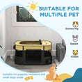 Load image into Gallery viewer, Dog Pen, Pet Playpen, Portable Foldable Dog Cat Playpen Soft Pet Cage with Storage Bag for Puppies, Rabbits, Kittens, Guinea Pigs, 114 x 89 x 59cm - Yellow
