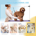 Charger l'image dans la visionneuse de la galerie, 43"L Dog Grooming Table, Pet Foldable Grooming Table with 8"- 32" Adjustable Arm, Two Nooses, Mesh Tray and Rubber Top for Large Medium Small Pets, Purple
