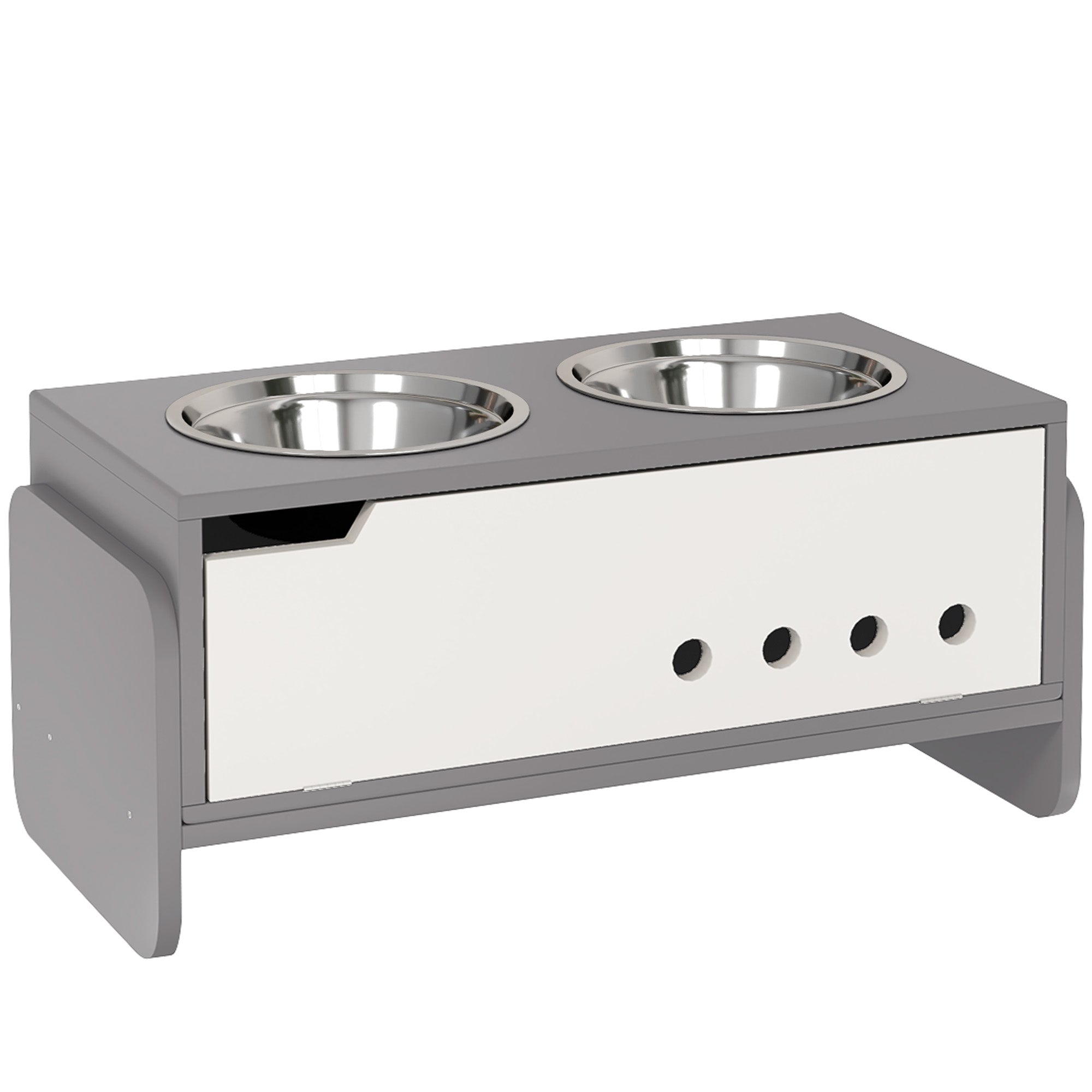 PawHut 3 Height Adjustable Raised Dog Bowls with Slow Feeder Mat, for  Medium to Extra Large Dogs