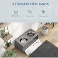 Load image into Gallery viewer, Raised Dog Bowls with Stand, 3 Height Adjustable Dog Feeding Storage Station with Slow Feeder Mat, 2 x 2000mL Stainless Steel Bowls for Medium to Extra Large Dogs - Grey
