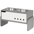 Load image into Gallery viewer, Raised Dog Bowls with Stand, 3 Height Adjustable Dog Feeding Storage Station with Slow Feeder Mat, 2 x 2000mL Stainless Steel Bowls for Medium to Extra Large Dogs - Grey
