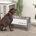 Load image into Gallery viewer, Raised Dog Bowls with Stand, 3 Height Adjustable Dog Feeding Storage Station with Slow Feeder Mat, 2 x 2000mL Stainless Steel Bowls for Medium to Extra Large Dogs - Grey
