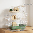Charger l'image dans la visionneuse de la galerie, Large Hamster Cage, 3 Tiers Acrylic Hamster Habitat with Water Bottles, Dishes, Running Wheel and External Bathrooms for Pet Mice, Dwarf Hamster, 13.4" L x 9.8" W x 20.5" H
