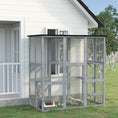 Load image into Gallery viewer, Large Outdoor Catio Enclosure, Weatherproof Cat House with Asphalt Roof,  Wooden Cat Patio Cage with 6 Balanced Platforms, 71" x 39" x 71", Grey

