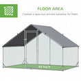 Load image into Gallery viewer, Metal Chicken Coop, Walk-in Large Chicken Run, Poultry Cage for Backyard Hen, Duck, Rabbit with Water- and UV-Protection Cover, for 4-6 Chickens, 9.8' x 6.6' x 6.6'
