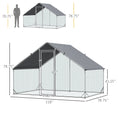 Load image into Gallery viewer, Metal Chicken Coop, Walk-in Large Chicken Run, Poultry Cage for Backyard Hen, Duck, Rabbit with Water- and UV-Protection Cover, for 4-6 Chickens, 9.8' x 6.6' x 6.6'
