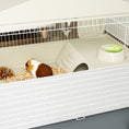 Load image into Gallery viewer, Guinea Pig Cage with Removable Pet Playpen, Waterproof Pad, Hay Feeder, Water Bottle, Food Dish, Hideaway, Balcony, Soft-Covered Ramp, Wheels, Small Animal Cage for Guinea Pig, Hedgehog
