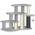 Load image into Gallery viewer, 20" Pet Stairs for Cats, 2 in 1 Cat Tree Tower 3-Step Cat Steps with Scratching Posts, Tickling Post, Toy Balls, for High Beds, Couch, Sofa, Light Gray
