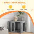 Load image into Gallery viewer, 2 in 1 Dog Crate Furniture, Side Table Dog Kennel with Cushion, Large Door, for Medium Dogs - Grey
