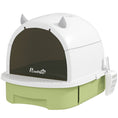 Load image into Gallery viewer, PawHut Cat Litter Box, Covered Kitty Litter Box with Lid, Scoop, Deodorizing Bags for Odor Control, Privacy, Portable, Easy to Clean, Green
