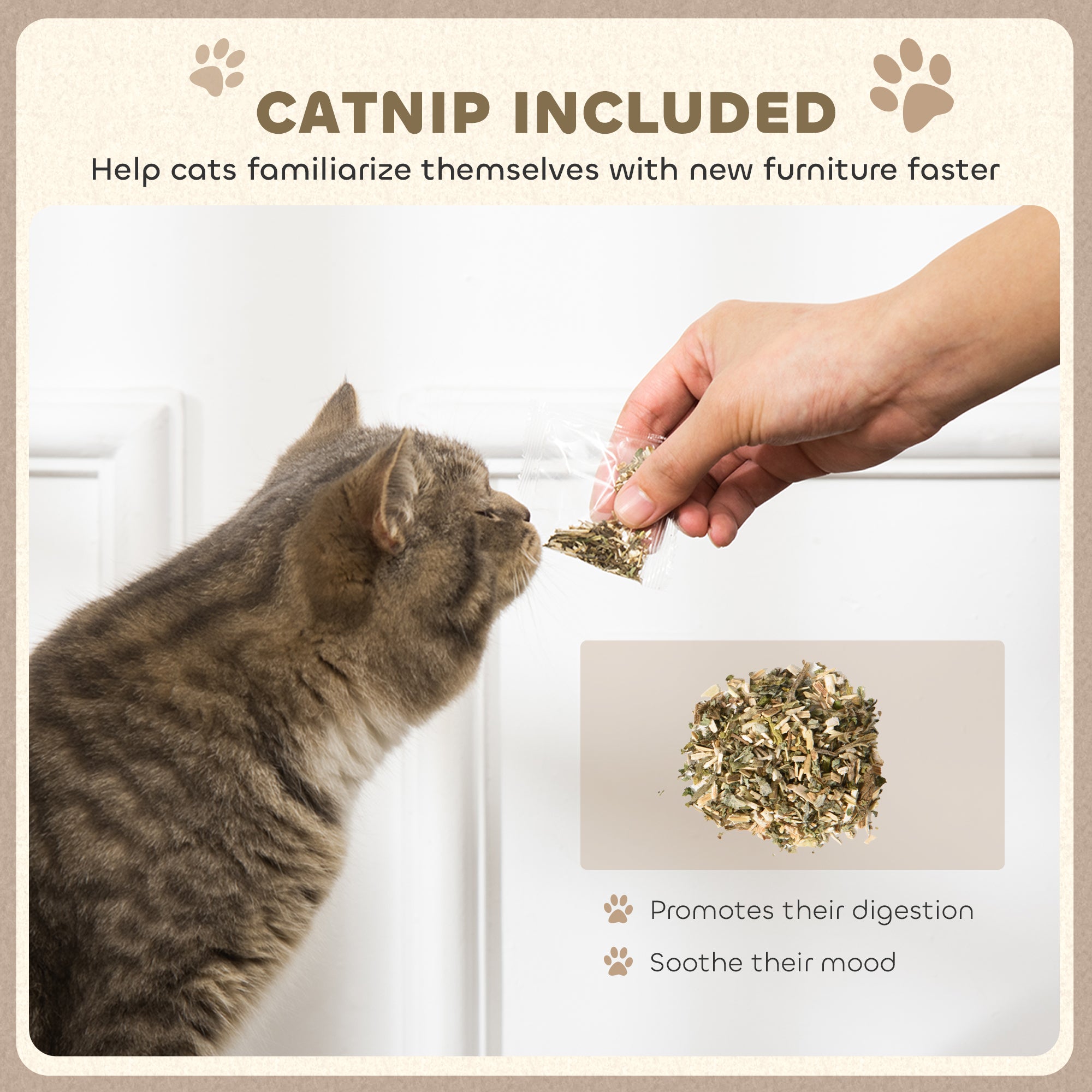 2-in-1 Cat Scratcher, Cat Scratching Board with Organic Catnip, Cardboard Lounge for Indoor Cats, 29.5 x 56 x 26cm, Brown
