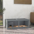 Load image into Gallery viewer, Wooden Hamster Cage, Small Animal Cage with Sliding Tray, Openable Top, Hut, Exercise Play House for Syrian Hamsters, Grey
