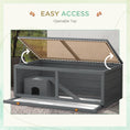 Load image into Gallery viewer, Wooden Hamster Cage, Small Animal Cage with Sliding Tray, Openable Top, Hut, Exercise Play House for Syrian Hamsters, Grey
