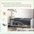 Load image into Gallery viewer, Wooden Hamster Cage, Small Animal Cage with Sliding Tray, Openable Top, Hut, Exercise Play House for Syrian Hamsters, Grey
