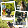 Load image into Gallery viewer, Luxury Pet Stroller Lightweight Dog Cat Travel Carriage with 3-Rubber Wheels, One-click Folding Design, Adjustable Canopy, Zippered Mesh Window Door, Grey
