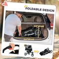Load image into Gallery viewer, Luxury Pet Stroller Lightweight Dog Cat Travel Carriage with 3-Rubber Wheels, One-click Folding Design, Adjustable Canopy, Zippered Mesh Window Door, Grey
