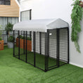 Load image into Gallery viewer, 8' x 4' x 6' Large Outdoor Dog Kennel Run Steel Fence with UV-Resistant Oxford Cloth Roof & Secure Lock
