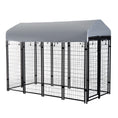 Load image into Gallery viewer, 8' x 4' x 6' Large Outdoor Dog Kennel Run Steel Fence with UV-Resistant Oxford Cloth Roof & Secure Lock
