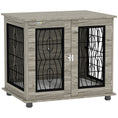 Load image into Gallery viewer, Dog Crate Furniture, Dog Cage with Soft Washable Cushion, Furniture-Style Pet Kennel Indoor House End Side Table for Small Medium Breeds, 80 x 56 x 63 cm, Grey
