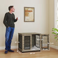 Load image into Gallery viewer, Dog Crate Furniture, Dog Cage with Soft Washable Cushion, Furniture-Style Pet Kennel Indoor House End Side Table for Small Medium Breeds, 80 x 56 x 63 cm, Grey
