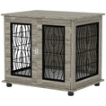 Load image into Gallery viewer, Dog Crate Furniture, Dog Cage with Soft Washable Cushion, Furniture-Style Pet Kennel Indoor House End Side Table for Small Medium Breeds, 80 x 56 x 63 cm, Grey
