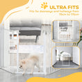 Load image into Gallery viewer, Pet Safety Gate, 3 Panels Playpen Fireplace, Metal Fence, Stair Barrier, Room Divider w/ Walk-Through Door - White
