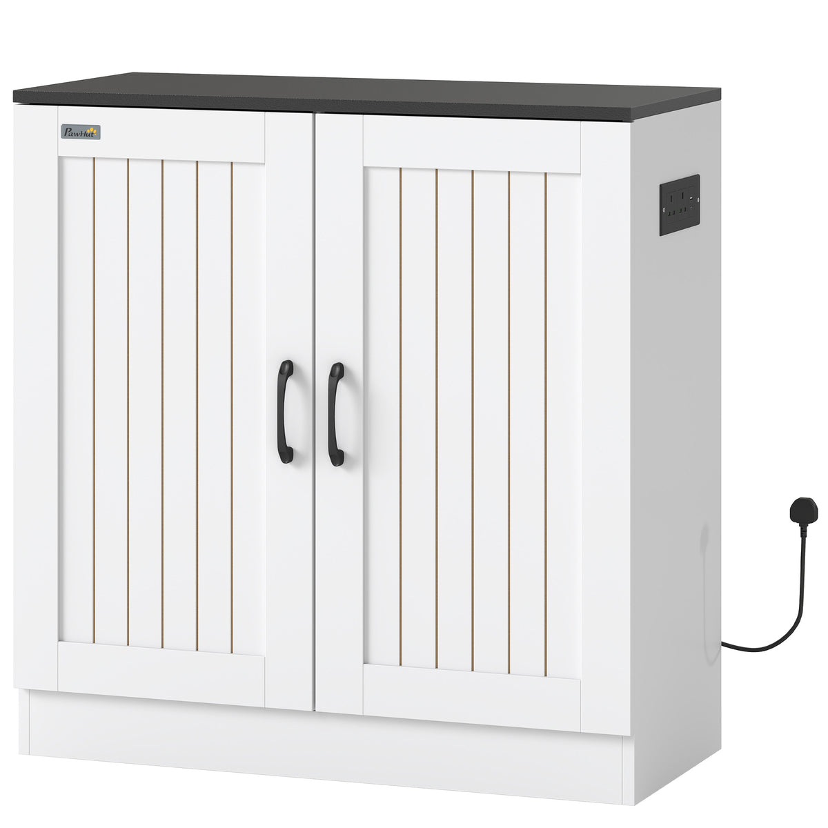Fish Tank Stand, 20-29 Gallon Aquarium Stand with Power Outlets, Cabinet Storage and Anti-Tip Kit, Wooden Aquarium Cabinet for Home, Living Room, 78 x 35 x 80 cm, White