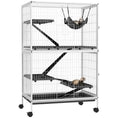 Load image into Gallery viewer, 5-Tier Rolling Small Animal Cage, Deluxe Guinea Pig Cage, Ferret Cage for Mink Chinchilla Kitten Rabbit, Small Pet Play House with Hammock Platform, Ramp, Tray, Light Grey
